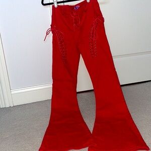 Brand new red flare pants